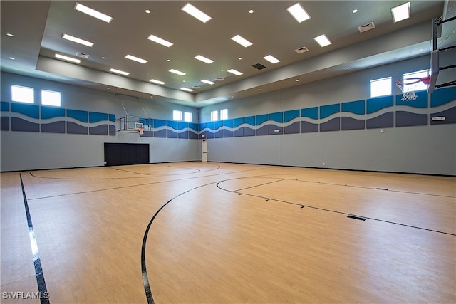 view of sport court featuring a wealth of natural light