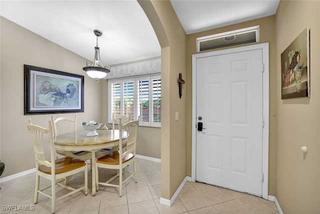 view of tiled dining area