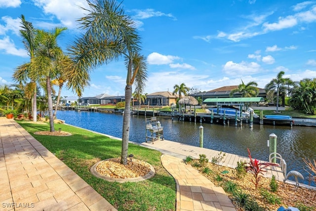 view of water feature featuring a boat dock