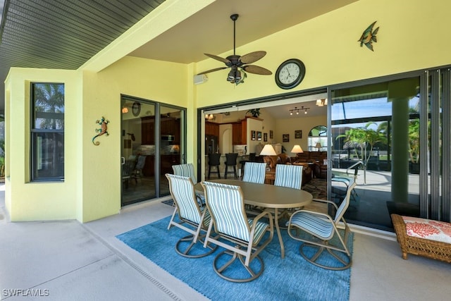 view of patio / terrace featuring ceiling fan