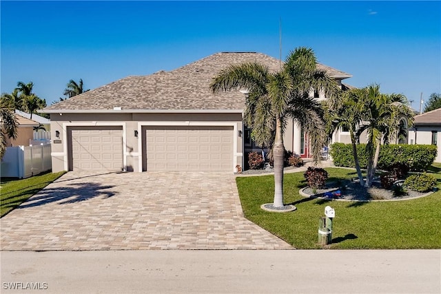 view of front of home featuring a front yard