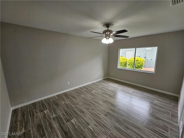 unfurnished room featuring ceiling fan