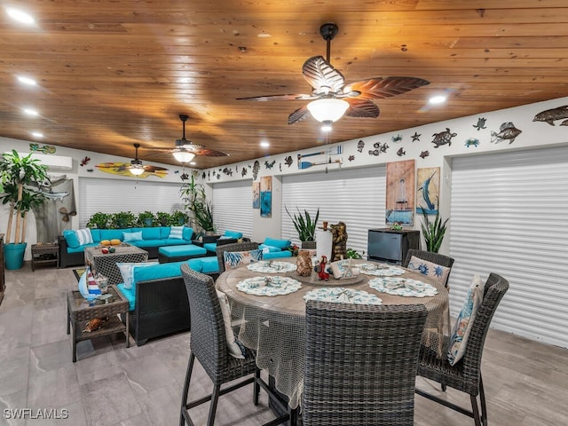 view of patio / terrace with an outdoor hangout area and ceiling fan