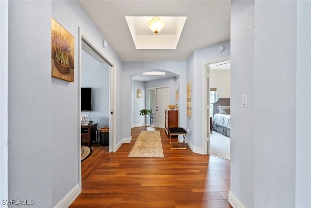 hallway featuring hardwood / wood-style flooring