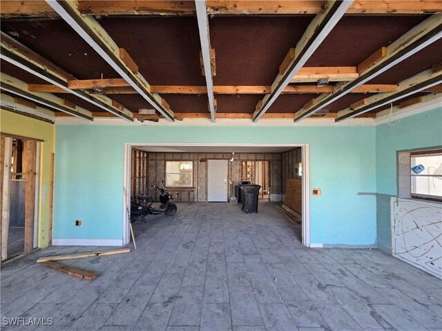 interior space with hardwood / wood-style flooring