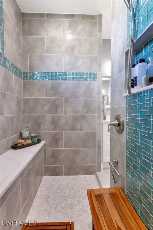 bathroom with a shower