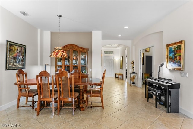 view of tiled dining area