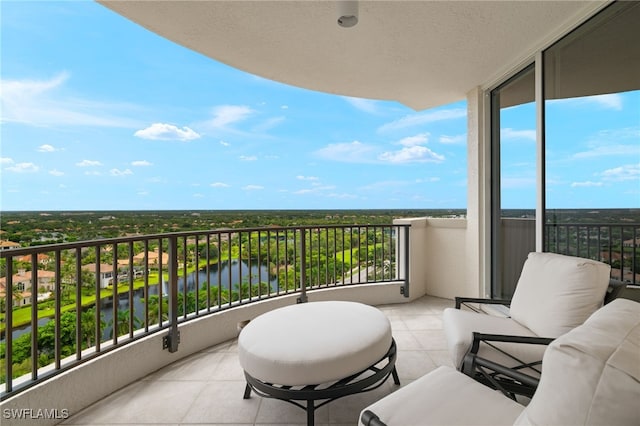 balcony with a water view