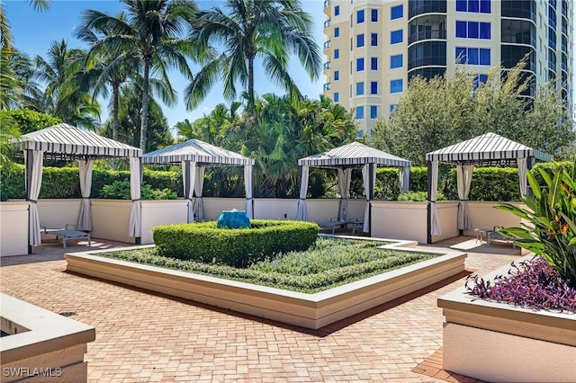 exterior space with a gazebo