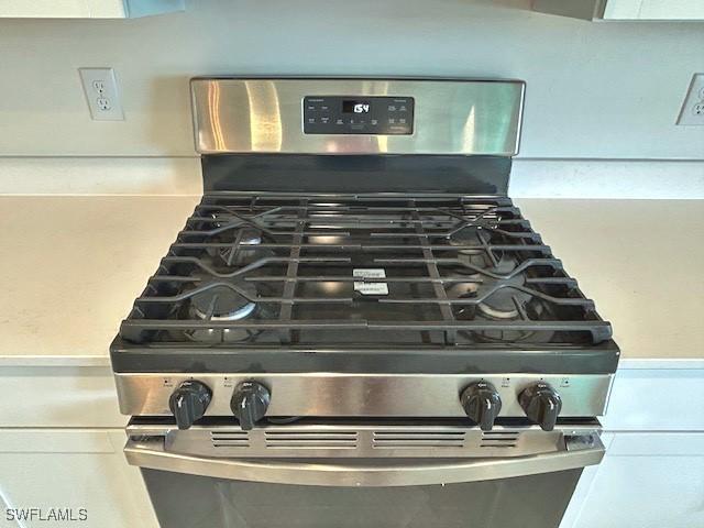 details featuring stainless steel gas stove