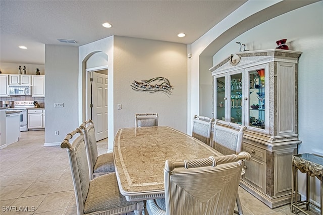 view of tiled dining area