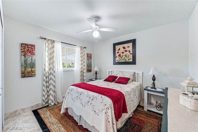 bedroom with ceiling fan