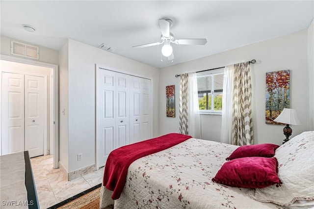 bedroom with ceiling fan