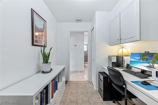 view of tiled home office