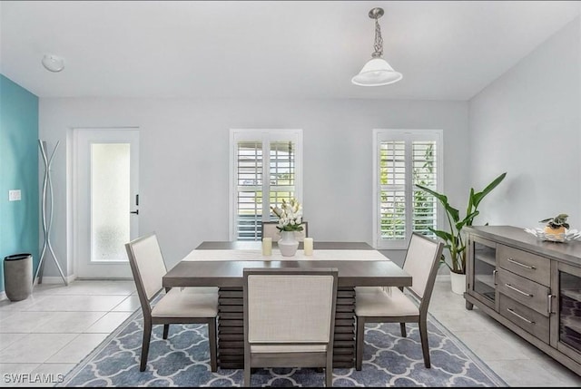 view of tiled dining area