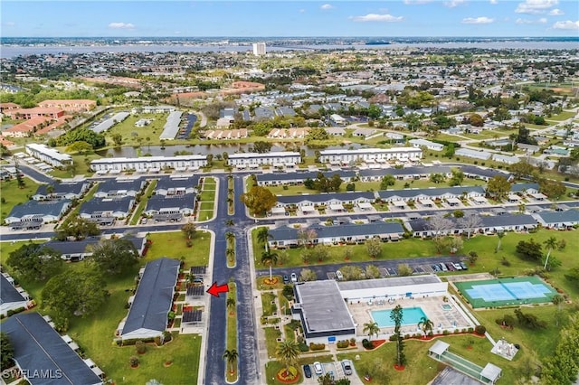 drone / aerial view with a residential view