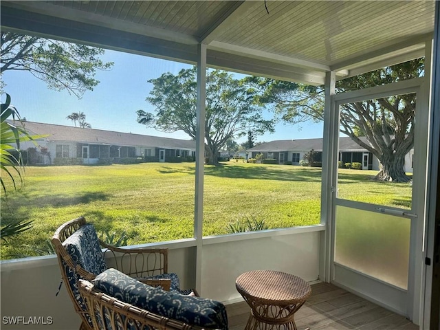 view of sunroom