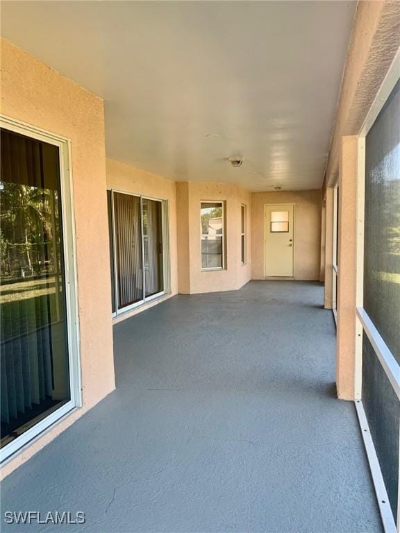 view of unfurnished sunroom