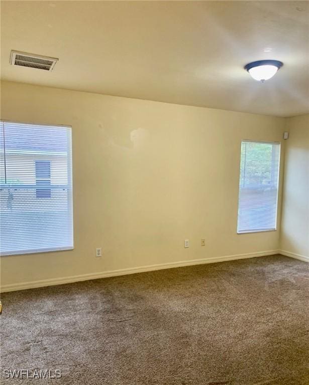 view of carpeted spare room