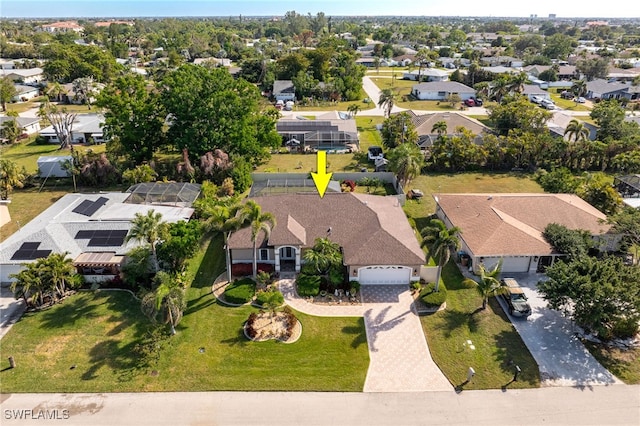 aerial view with a residential view