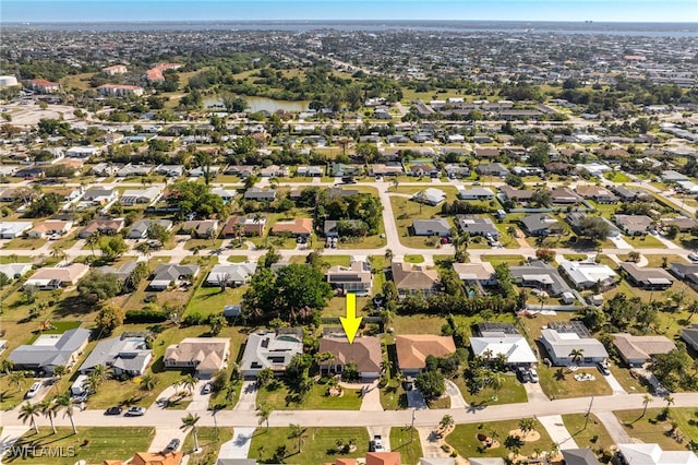 aerial view featuring a residential view