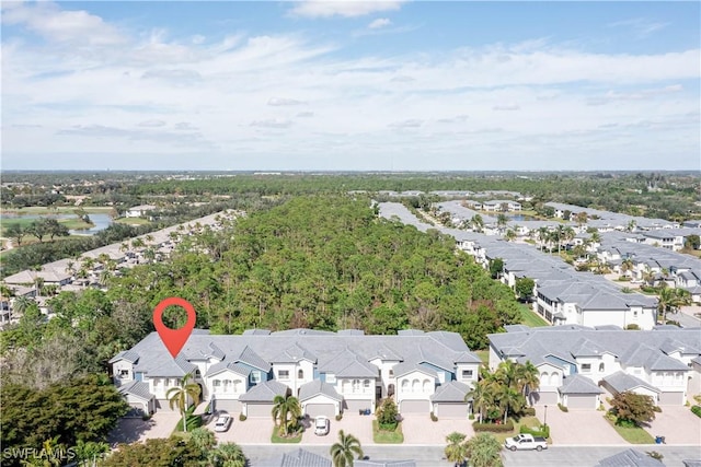 bird's eye view with a residential view