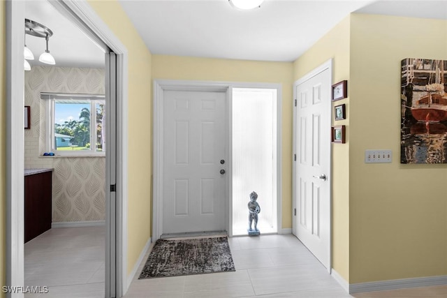 view of tiled foyer entrance