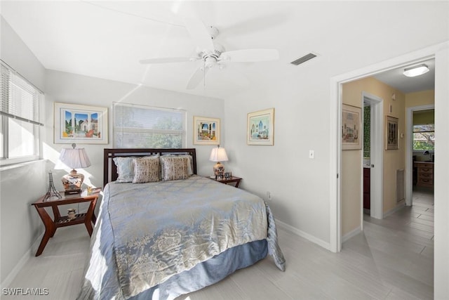 bedroom with ceiling fan