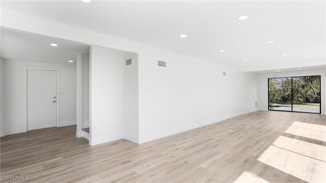 empty room featuring light wood-type flooring