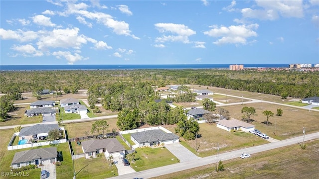 birds eye view of property with a residential view