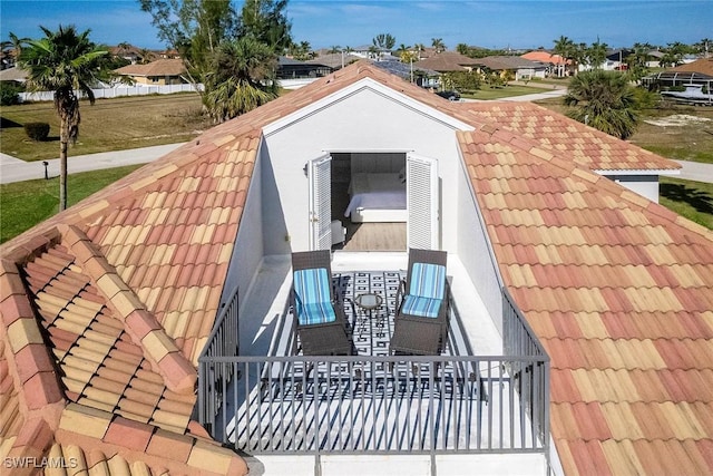 view of storm shelter