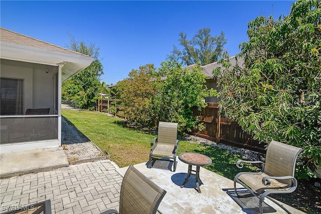 view of patio / terrace featuring a fenced backyard