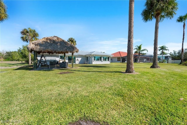 view of yard featuring a gazebo