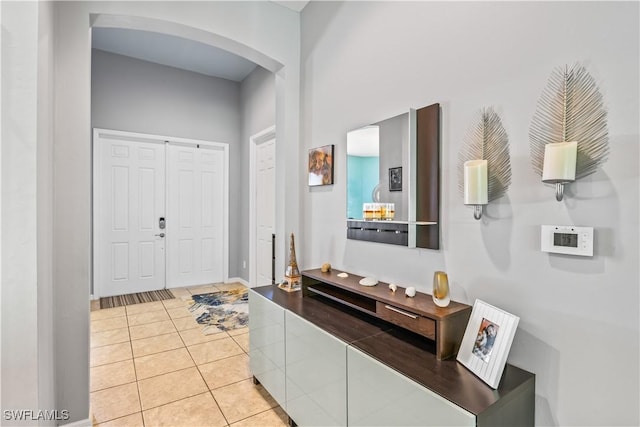 view of tiled foyer entrance