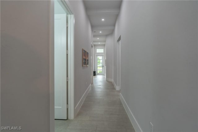 hallway featuring light wood-type flooring