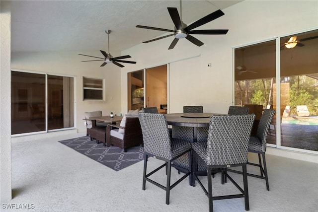 view of patio with ceiling fan