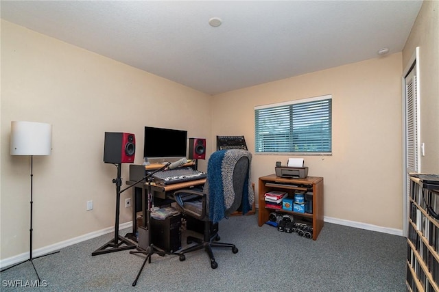 office area featuring carpet