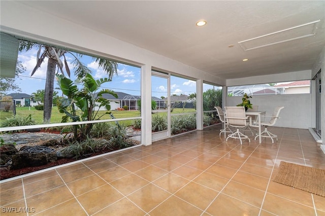 view of unfurnished sunroom