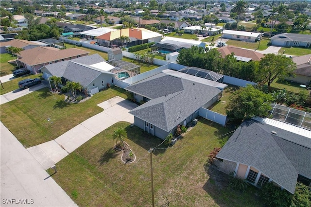 bird's eye view with a residential view