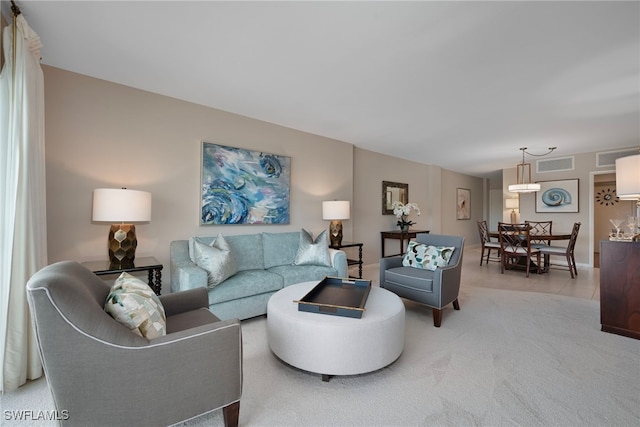 view of carpeted living room