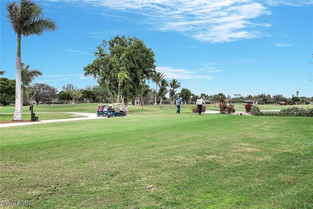 view of home's community featuring a lawn