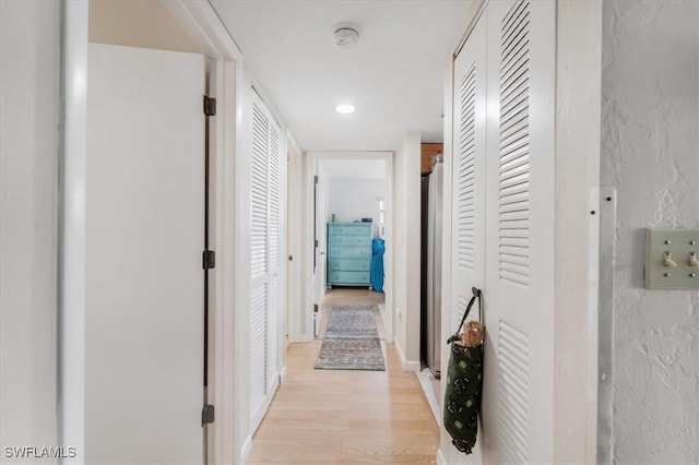 hall featuring light hardwood / wood-style flooring