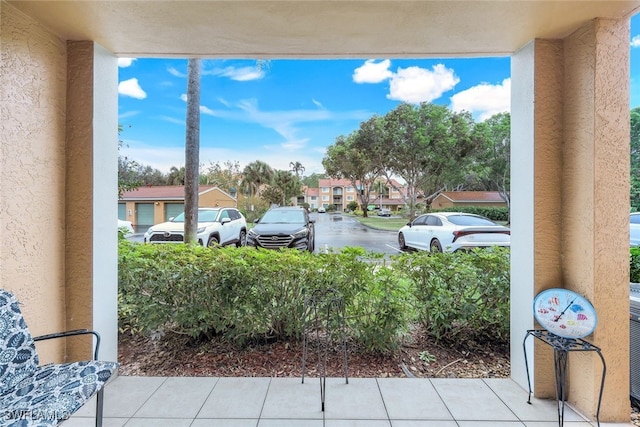 view of patio / terrace featuring a residential view