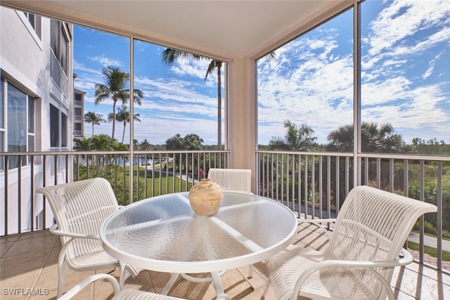 view of sunroom