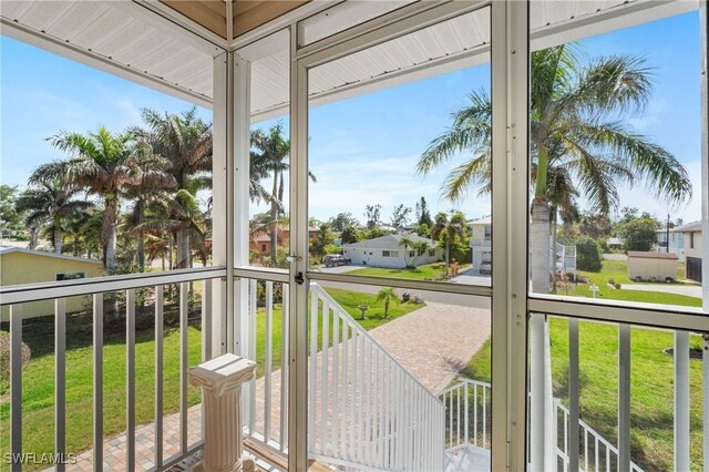 view of sunroom