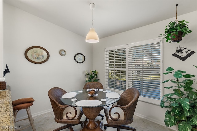 view of unfurnished dining area