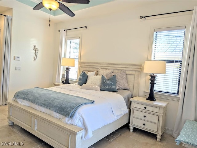 bedroom with a ceiling fan