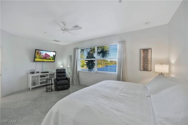 bedroom with ceiling fan