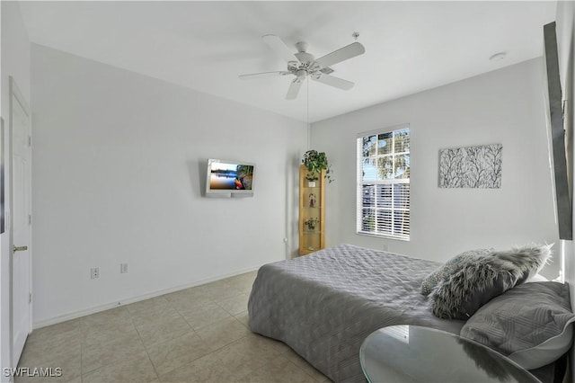 bedroom featuring ceiling fan