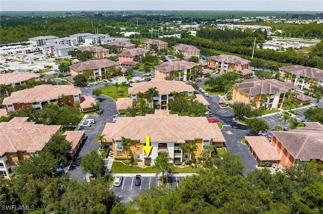 bird's eye view with a residential view